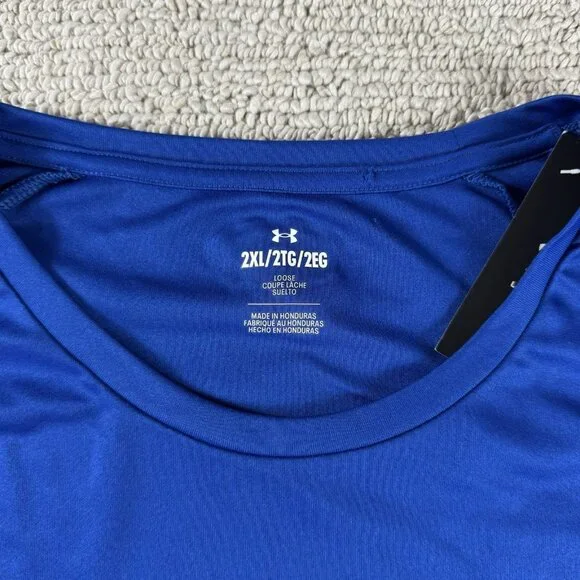 Under Armour Velocity 2.0 Short Sleeve T-shirt Blue Men’s Size XXL - Picture 3 of 7